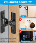 Two Pack Barn Door Lock Latches 90 Degree And 180 Degree Flip Design For Privacy And Security Sliding Door Latch shown installed on door