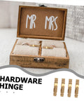Low Profile Solid Brass Invisible Barrel Hinges For Jewelry Boxes And Cabinets 25 Pack on wooden box with rings