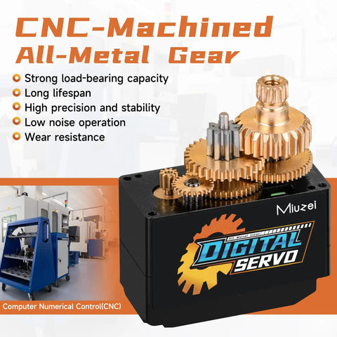 12G Metal Gear Digital RC Steering Servo Upgrade Kit For SCX24 With Horn Arm Two Pack Beefed Up Torque Micro Servo with CNC Machined Gears