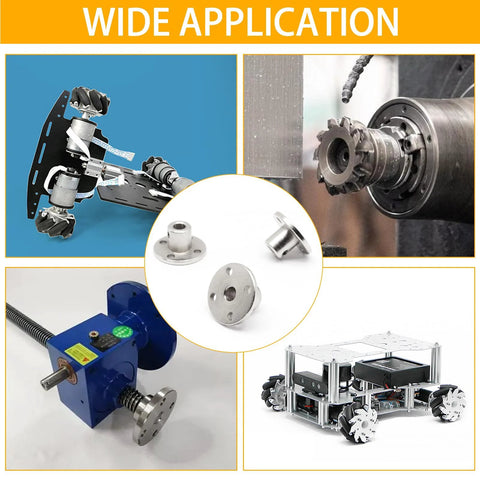 S SYDIEN 4pcs 6mm rigid flange shaft couplings; metal motor shaft connectors, center close-up