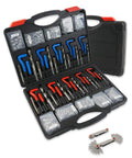 Pro Grade 263 Piece Helicoil Thread Repair Kit For SAE And Metric Threads With HSS Drill Restorer in open case