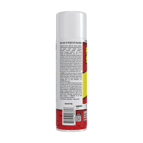 Side view of White 14 Oz Waterproof Rubber Spray On Sealant Coating That Stops Leaks Instantly Flexible After Drying Ideal For Gutters Wood RVs Campers Roofs Skylights Windows And More can
