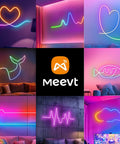 RGB IC Neon Rope Light 20Ft With App And Remote Control, colorful shapes on indoor walls, enhancing room ambiance