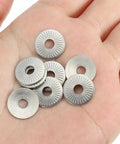 Sick Quality 304 Stainless Steel Belleville Spring Washers M4 X 14mm Conical Knurled Disc Gasket 100 Piece Bulk Pack Built Tough and Real Deal Reliable for Any Car Repair or Heavy Machinery Job You Get All Day Long, M4 washers in hand