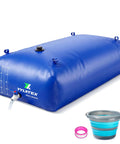 1000L Portable Collapsible Water Bladder Tank For Camping And RV Use Grab And Go Heavy Duty PVC Bag in blue with spout