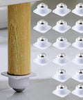 16 Pack White Self Adhesive 1 Inch Swivel Caster Balls for Storage Bins, Mop Buckets and Small Furniture, 360 Rotation