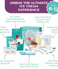 Kids Ice Cream Science Kit For Real Homemade Ice Cream With Reusable Tools And Visual Recipes, A Fun STEM Gift Set For Ages 5 To 12