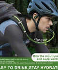 Cyclist using 2L Hydration Bladder For Hiking Backpacks And Running Gear BPA Free Leak Proof Water Reservoir