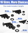 Massive Over 1500 Piece Set With All In One M2 To M5 Flat Head Hex Socket Screws ten point nine grade steel bolts