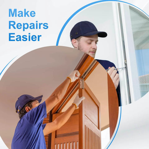 Installation of Bi Fold Door Top Guide Wheel Roller Set White Two Pack for folding closet sliding doors in progress by technician.