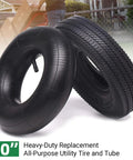 2 Pack Heavy Duty Replacement 10 Inch All-Purpose Utility Tire And Tube Set 4.10/3.50-4 Pneumatic Tires With TR-13 Valve