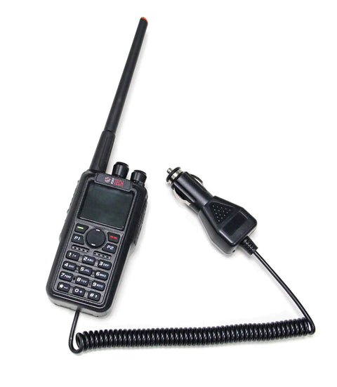 Car Powered Battery Eliminator For DMR Handheld Radios Keeps You Rolling With 12V Vehicle Power Battery Replacement in use