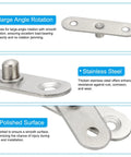 360 Degree Hidden Door Pivot Hinges Set For Secret Doors And Bookcases, 2 Pack XS Size Slick Stainless Steel Silver Tone