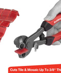 Tile nippers set by Goldblatt, 2-piece with red soft-grip handles for glass mosaic tile cutting