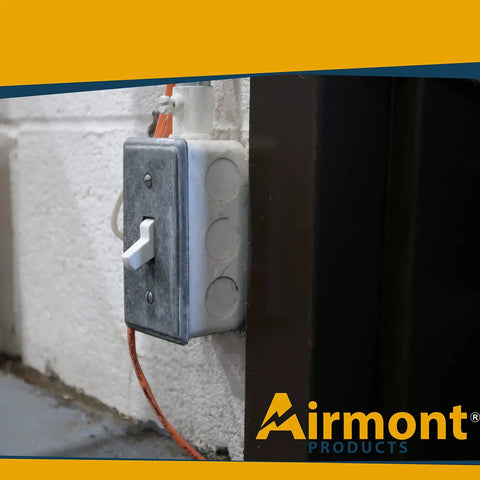 Installed Combo Pack 4x2 Inch Utility Electrical Box And Toggle Switch Cover In Galvanized Steel with ten 1/2 inch knockouts