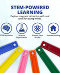 Color-Coded Magnetic Wands Set For STEM Learning, Hands-On Magnet Science Kit With 6 Wands For Classroom And Homeschool Experiments