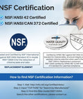 NSF certification information for Two Pack Refrigerator Water Filter And Fresh Air Filter LT120F Replacement For LG LT700P ADQ36006101 469690