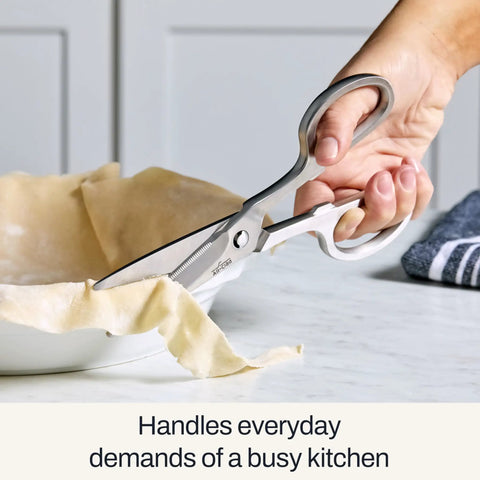 Heavy Duty Kitchen Shears 8 Inch German Stainless Steel Poultry Scissors cutting parchment by hand