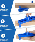 Bulletproof Center Finder And Scriber Tool Set For Woodworking Marking Gauge Positioning Ruler Solid ABS showing step-by-step usage.