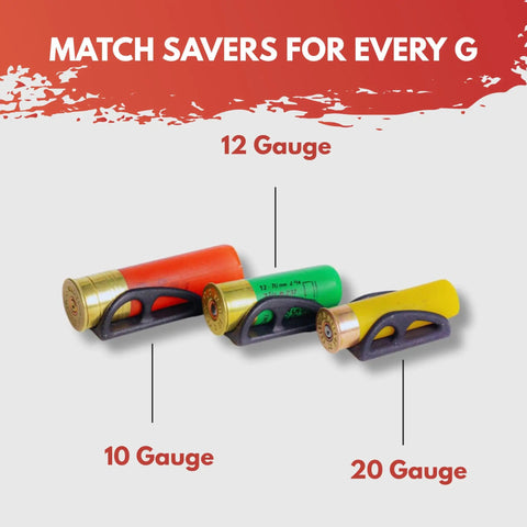 12 Gauge Shotgun Shell Holder With 3M Tape next to 10 and 20 gauge shells, showcasing durable PA12 design for secure quick access.