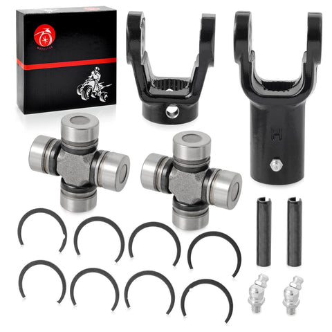 Heavy Duty Prop Shaft Yoke and U Joint Kit for ATV and UTV Fits Scrambler 400 500 Magnum 325 330 with components displayed