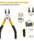 Five Inch Wire Cutters Set Five Pack Pro Grade Diagonal Cutting Pliers Ultra Sharp For Jewelry Making And Crafting features