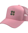 Trendy Pink Machinist Trucker Hat With Adjustable Mesh Back And Foam Front For Real CNC Guys Who Rock The Vise Gauge Square Style Perfect For Cool Gear Headed Men, featuring foam front and mesh back.