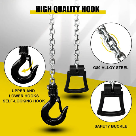 Tiny But Mighty Chain Hoist One Quarter Ton 550 Lbs Capacity Five Foot Lift Come Along With G80 Chain And Hook Portable Lever