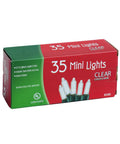 Box of 35 Mini Lights Clear Green Wire, Make Your Holiday Lit With A 35 Count Clear Extra Bright Mini Christmas Lights Set