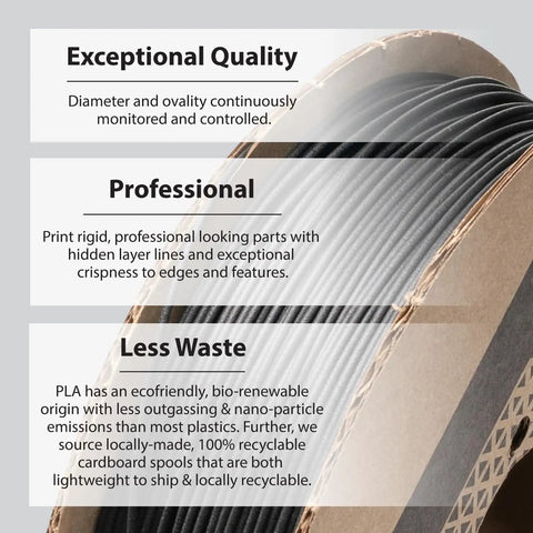 Premium 1.75 Mm Pla Filament Blended With Real Carbon Fiber Composite Gives Your 3D Printer Game Changing Durability On A 500 G Spool Featuring A Hella Smooth Finish That Prints Like A Dream Every Layer