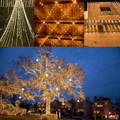 Extra Long 144 Ft Solar String Lights Outdoor 2 Pack 400 LED Copper Wire With 8 Modes Waterproof IP65 decorating trees and patios