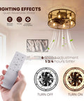 Dope 18 Inch Flush Mount Ceiling Fan With Lights Low Profile Black Industrial Cage Fixture shown with remote control