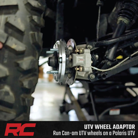 Upgrade Your Polaris UTV Setup With These Heavy Duty 4x156 To 4x136 Wheel Adapters showing installation on a UTV.
