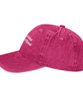 Dope Lil Bit Emo Yeehaw Style Hat For Women Adjustable Cap With Front Artwork in pink garment-washed fabric