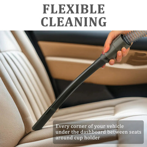 Flexible Crevice Tool And Extension Hose Kit For Cordless Vacuums cleaning car seat gap.