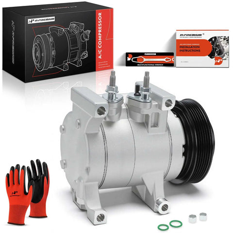 Heavy Duty AC Compressor With Clutch Assembly For Jeep Grand Cherokee WK2 3.6L 2016 to 2022, silver unit with RS18 pulley.