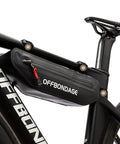 Slim Under Top Tube Bike Frame Bag For Road Riding And Bikepacking, 2L Waterproof Storage That Fits A Water Bottle Cage, side view