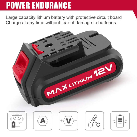 12 Volt Cordless Ratchet Wrench Set Three Eighths Inch Drive With Thirty Five Ft Lbs Torque And Two Hundred Thirty RPM Fast Charger And 2.0Ah Battery
