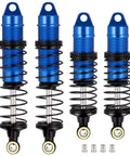 4 Piece CNC Machined Aluminum Front And Rear Threaded Shock Absorber Set For One Sixteenth Scale RC Mini Buggy Upgrades Blue