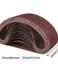 Pro Grade Aluminum Oxide Sanding Belt Set For 3x21 Inch Belt Sander coiled stack showing dimensions 75x533mm
