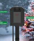 Front view of Weatherproof Outdoor Power Strip With 25 Ft Heavy Duty Extension Cord And Stake Mount, 6 Grounded Outlets