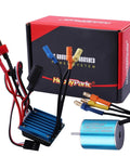 Beefed-Up 2430 7200KV Brushless Motor And 25A ESC Combo For 1/18 Scale RC Cars And Trucks with wiring and box, 7.4V 2S operation only