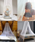 Ultra Fine Dome Mosquito Net Bed Canopy For Kids And Adults Ceiling Mounted White Princess Style Net Tent 300 Mesh showcased in various settings.