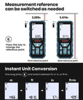 High Accuracy Digital Laser Distance Meter with 165 Feet Range for Pro Grade Quick Layouts and Unit Conversion Display