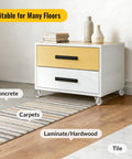 Slick Two Inch Clear Casters Featuring Top Shelf Polyurethane Build With A Heavy Duty Two Hundred Sixty Five Pound Rating For No Sweat Rolling On Hardwood Tile Or Carpet Floors Perfect For DIY Furniture Refreshes And Solid Workbench Upgrades Set Of Four on furniture gliding over laminate and tile.