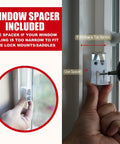 Installation of window spacer with Extendable Window Security Bar 14.25 to 37 Inches Heavy Duty Iron Easy Install Child Proof.