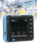 Image of a handheld oscilloscope with 5MS real-time sampling and 1MHz bandwidth, dual channel, 8-inch LCD in an industrial setting.