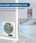 8 Inch In Wall Vent Fan For Room To Room Air Transfer installed in kitchen with reversible airflow and digital display