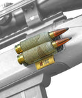 Two Round Rifle Bullet Holder For 338 Caliber With Hook And Loop Strap Buttstock Shell Carrier on rifle stock