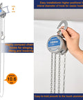 Industrial Mini Manual Chain Hoist With 1100 Lbs Capacity And 10 Foot Lift, compact design held in hand view